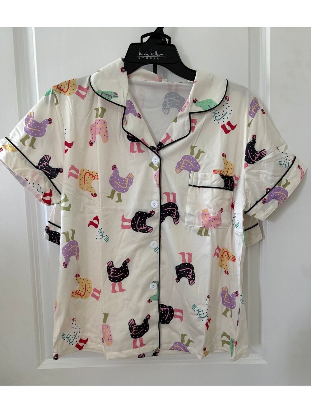 pijama mujer, Nicole Miller pijama, set camisa y short,